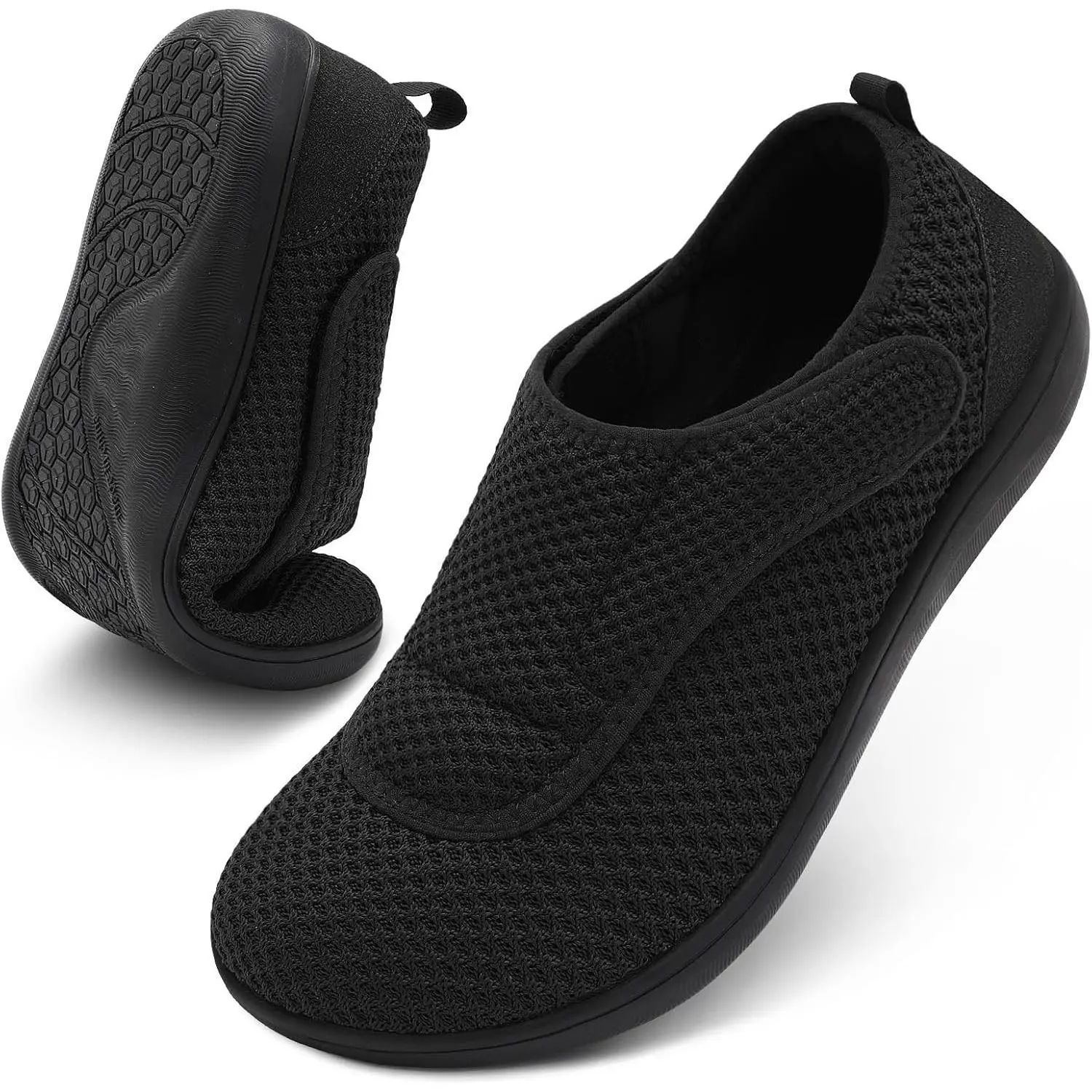 Men's Wide Diabetic Walking Shoes Adjustable for Swollen Feet Neuropathy Orthopedic Breathable Barefoot Zero Drop SneakersGift