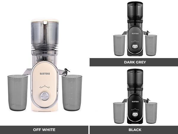 Susteas 5.3" XL Juicer for Greens & Fruits - Whole Apples Fit, No Chopping! High-Yield Cold Press Extraction for Maximum Nutrients, Easy to Assemble & Clean, Kitchen Home Appliances