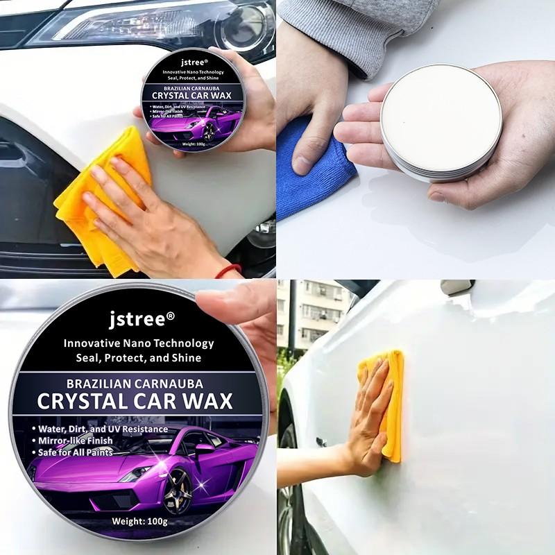 Jstree Car Solid Wax Polish Care, Remove Dirt Shine Protection Anti-Oxidation, 100g Auto Paint Maintenance Wax