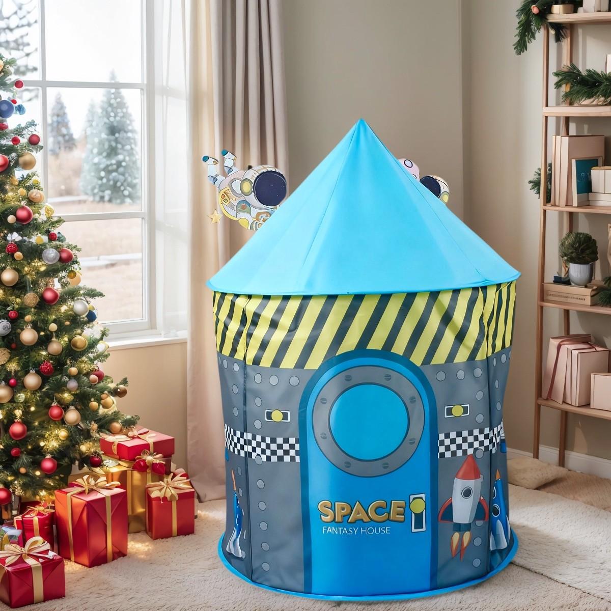 Kids Fun Yurt Play Tent, Portable Outdoor Playhouse, Beach Castle Toy for Boys & Girls, Perfect Christmas Halloween Holiday Gift