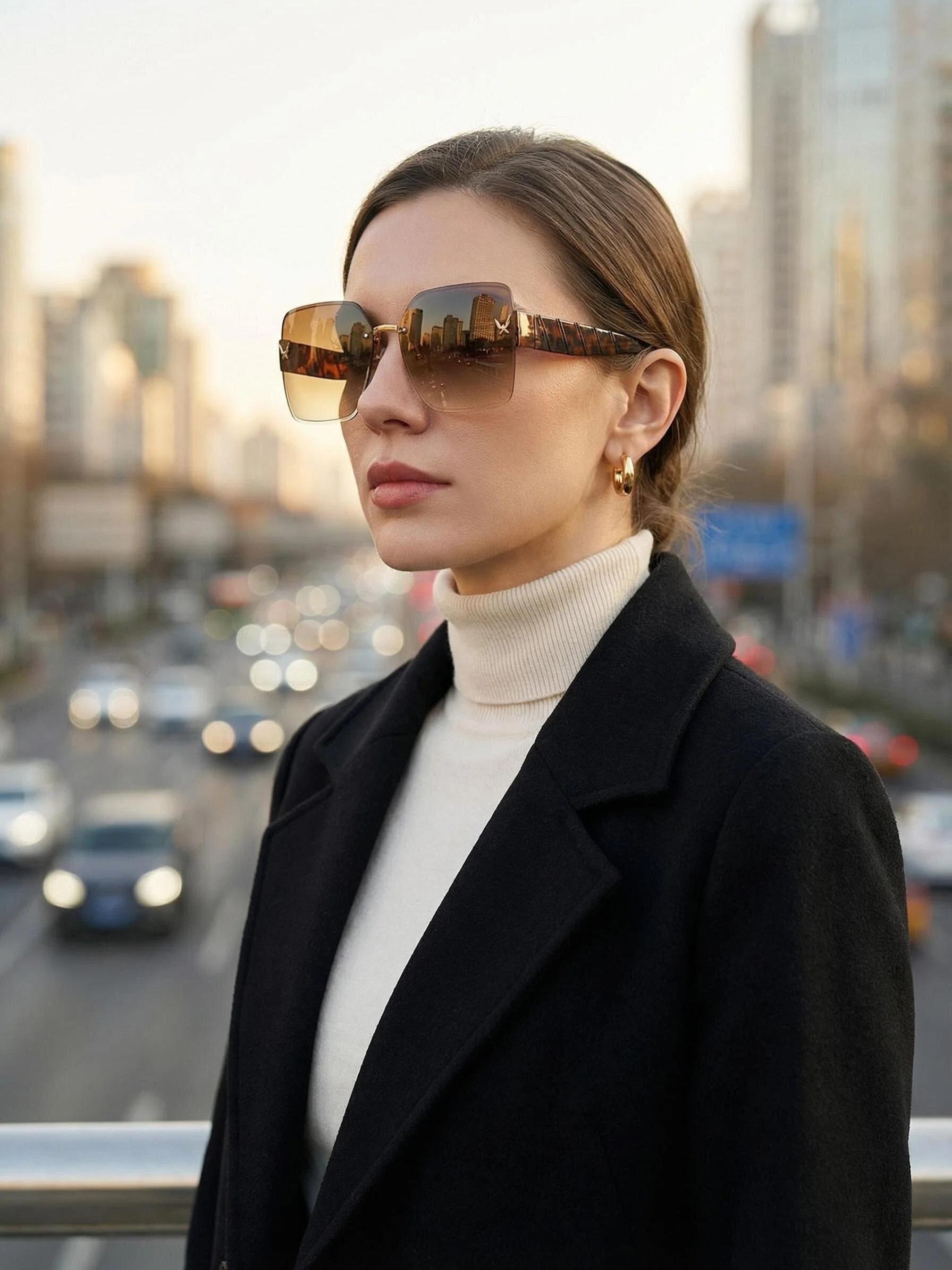 Women's Frameless Sunglasses, Fashion Accessory for Daily Wear, Party, Shopping, Travel, Beach Vacation, Unisex Design