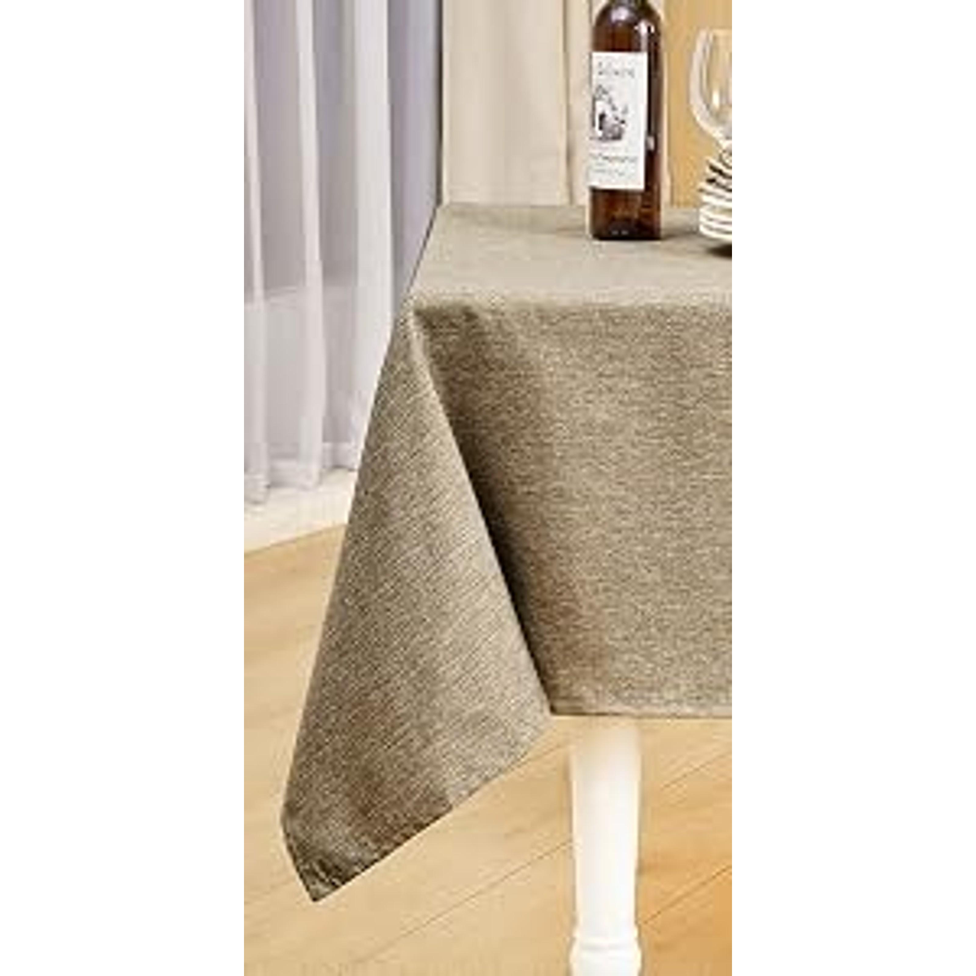 Rectangle Table Cloth Linen Farmhouse Tablecloth Waterproof Anti-Shrink Soft and Wrinkle Resistant Decorative Fabric Table Cover for Kitchen (Dark Grey, 52" x 70" (4-6 Seats))