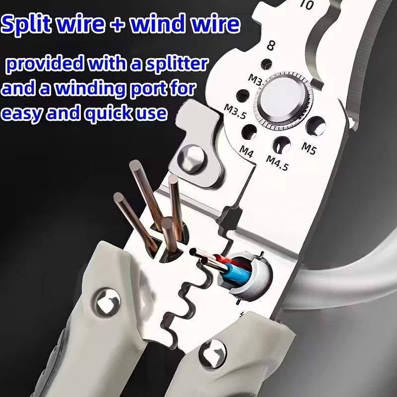 New 16-In-1 Foldable Wire Stripper, Upgraded Multifunctional Professional Cable Cutter, Wirecutters, Ideal for Cutting & Pulling Wires, Tool, Home
