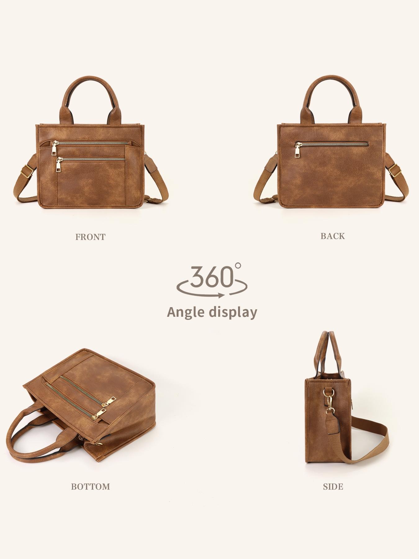 Women's Tote Bag, Fashionable Shoulder Bag for Daily Used, Casual Trendy Versatile High-quality Daily Commuting Bag, Girl Fashionable Bag, PU Tote Satchel, Classic Shoulder Bag