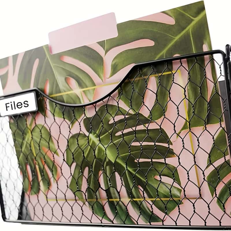 Magnetic File Holder, Pocket Magnetic File Organizer, No Drilling Magnet Paper, Mail Sorter, Magazine Basket, Fridge Cabinet, Office Classroom Wall Storage Rack, Office Desk Accessories