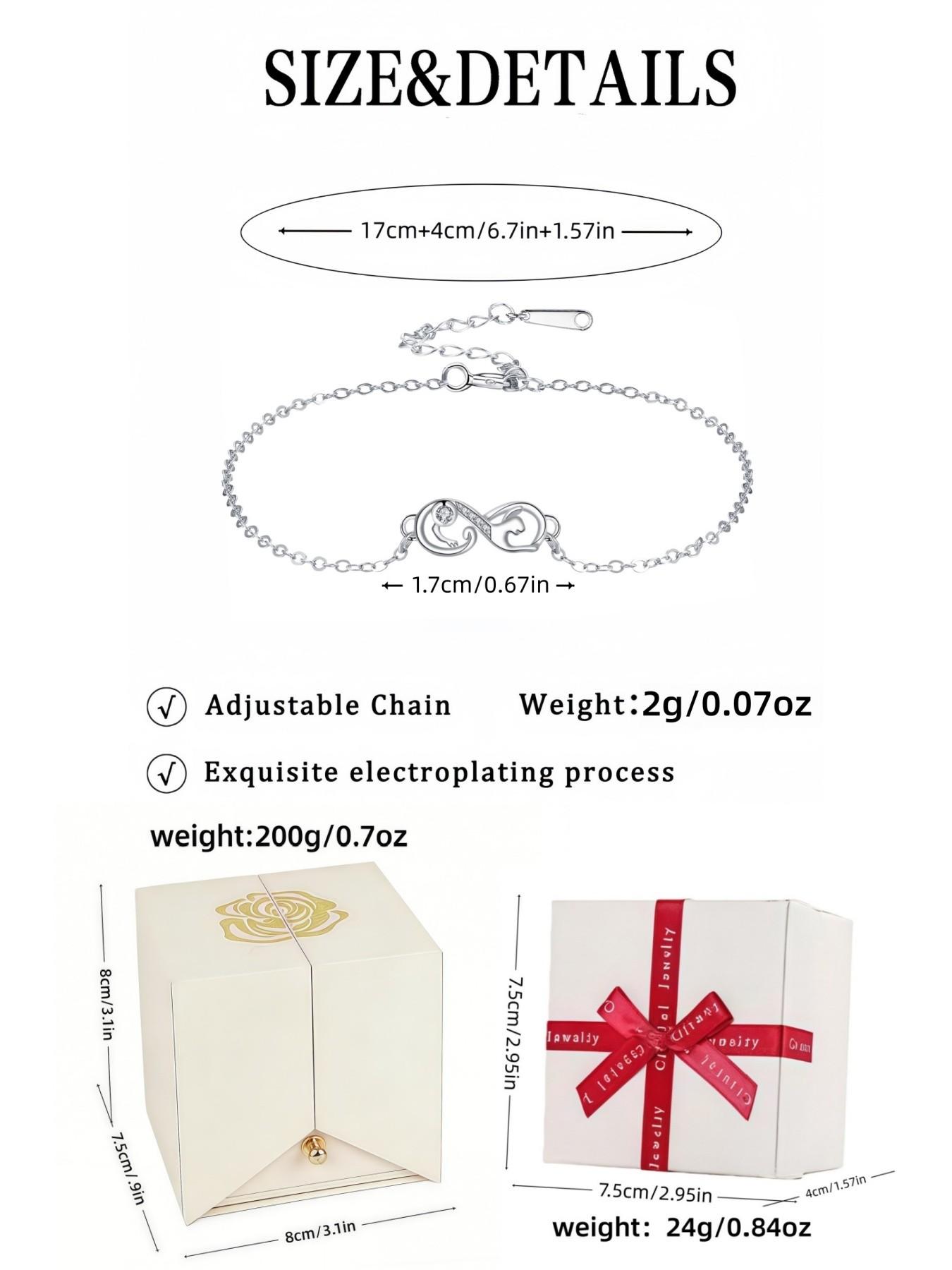 Infinite Cat Fun · Eternal Bracelet Cat & infinity symbol bracelet, luxury niche premium jewelry.Paired with a surprise double-door preserved rose jewelry gift box.Ideal gift for birthdays, Mother’s Day and Valentine’s Day.