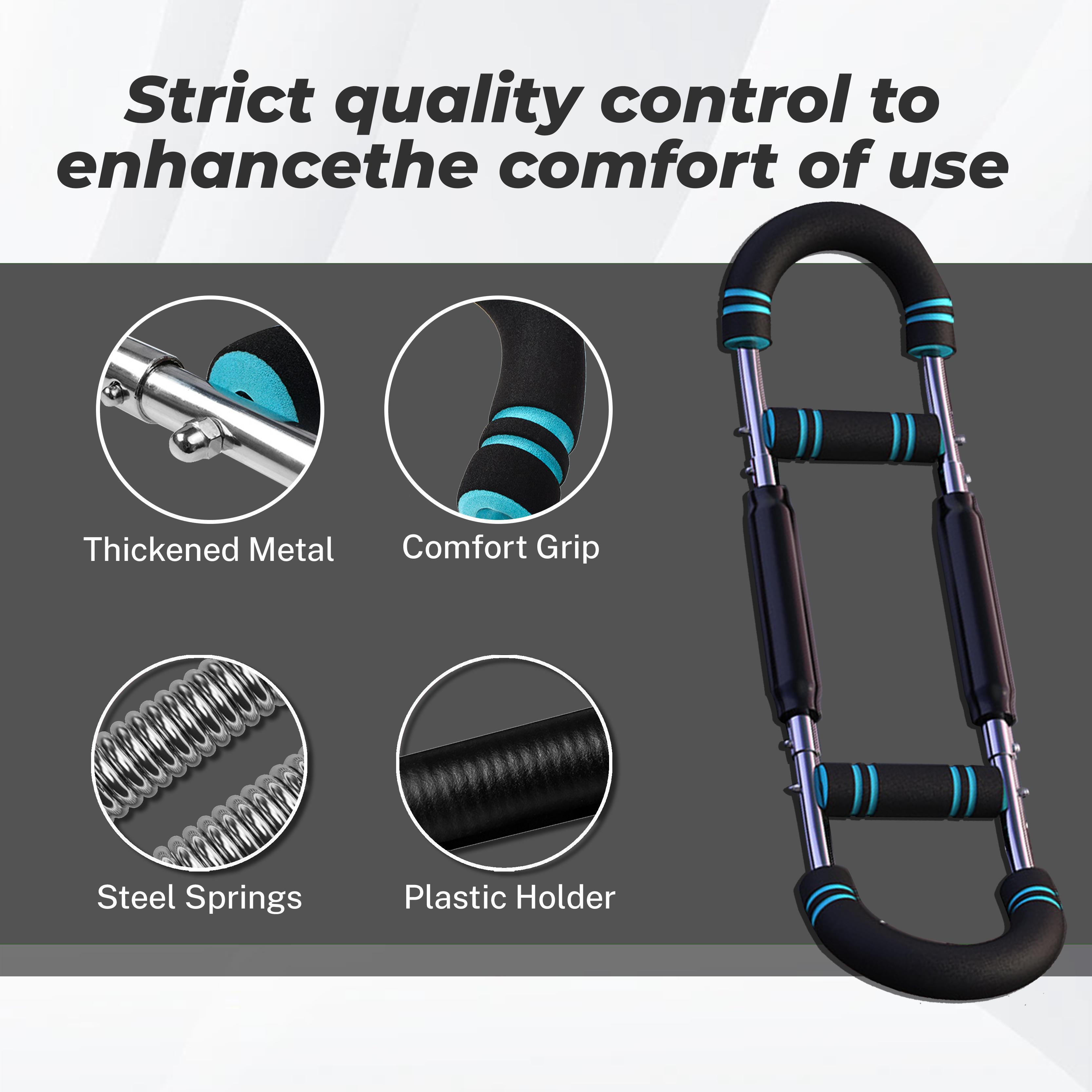 Arm Trainer Strengthen Chest And Arm Muscles Workout Mens Fitness Trainer Detachable Adjustable Resistance Portable Power Twister Bar Home Gym Exercise Equipment For Chest Shoulder Arm Training Bodybuilding