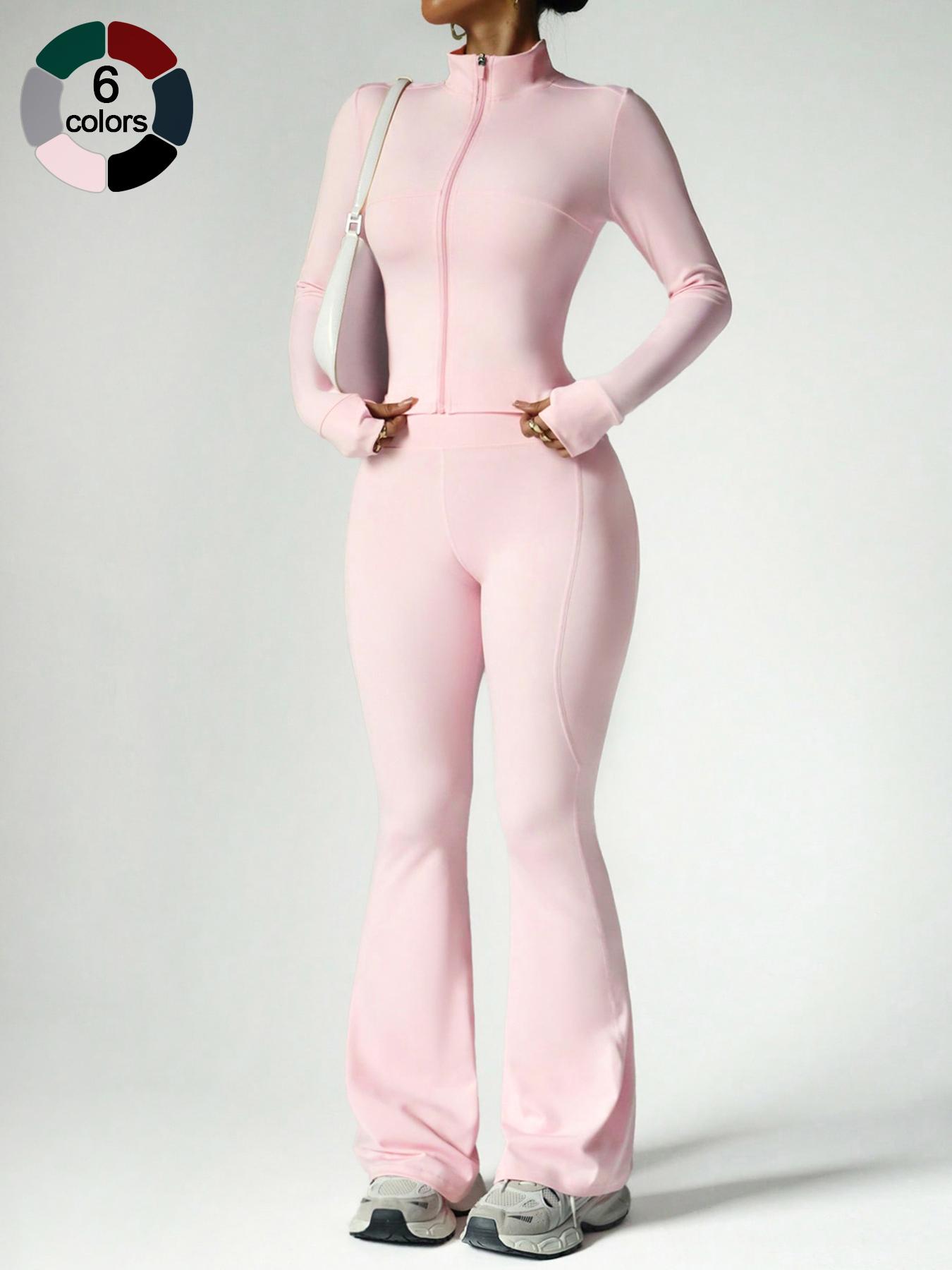 Women's High Elasticity Yoga Set, Skin-Friendly Fabric, Slimming Neckline, High Waist Sculpting, Multi-Color Options, Gym Workout Running, Yoga Tracksuit Set