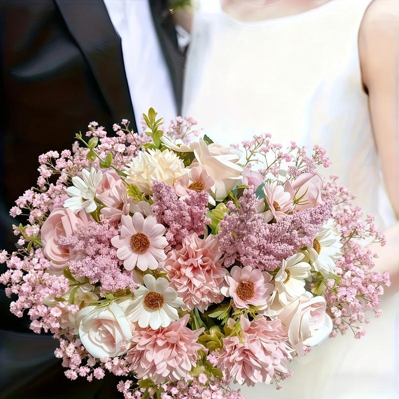 Artificial Peony Bouquet including buds Full-size bouquet, suitable for weddings, birthdays, anniversaries, Valentine's Day/Mother's Day, plastic peony table decoration, no maintenance required