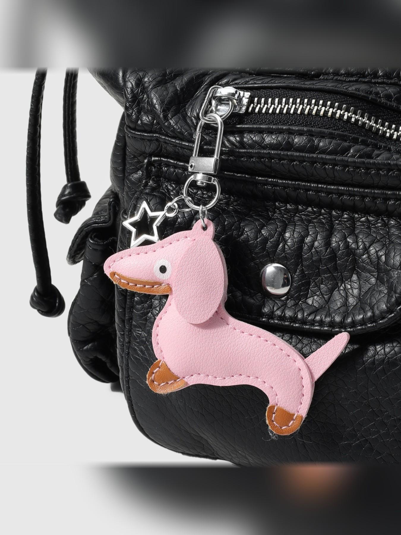 Cute Pug Dog Bag Charm, Marais Style Keychain Accessory, Animal Pattern, Casual Fashion, Suitable for All Seasons