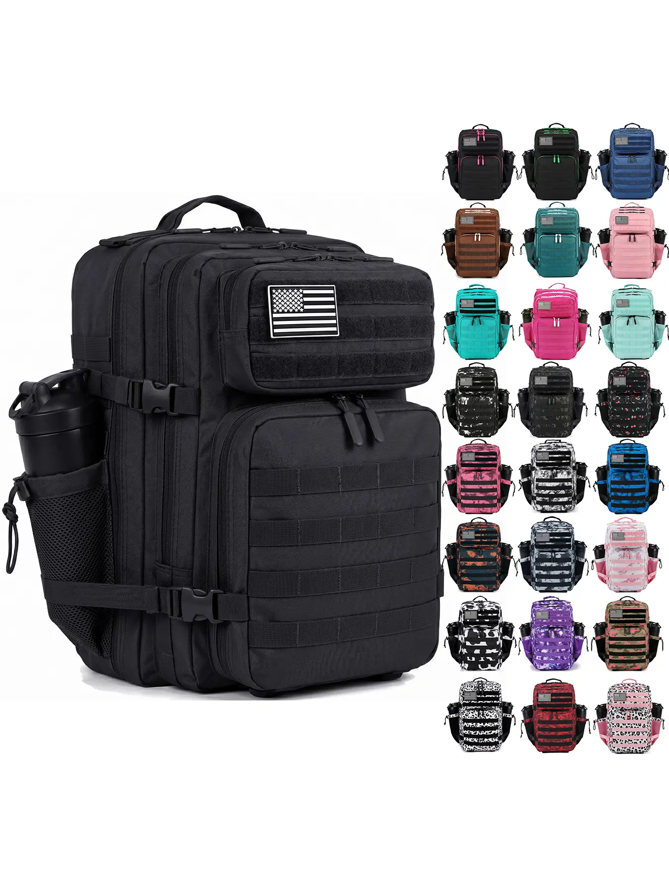 45L Tactical Backpack Waterproof Outdoor Gym Camping Travel Hiking Trekking Rucksack for Man & Women