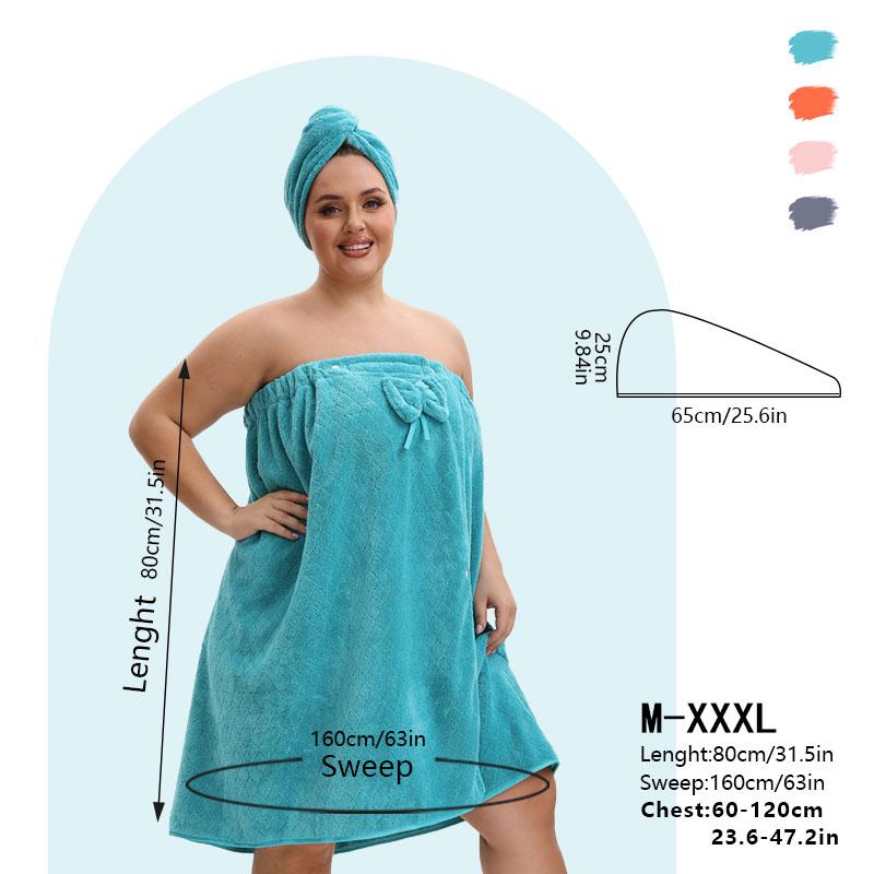 Plus Size Bath Skirt & Shower Cap Matching Set, 2 Counts/set Adjustable Fit Bath Skirt & Shower Cap, Thickened Cute Bath Skirt, Ideal for Home Use, Travel, Sauna, and Spa, Womenswear