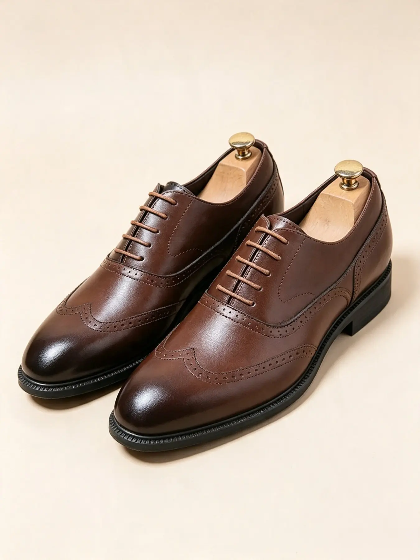 Brogue Oxford Dress Shoes Men Classic Wingtip  Lace‑Up Formal Shoes, Business Casual Daily Party Wedding Footwear For Men
