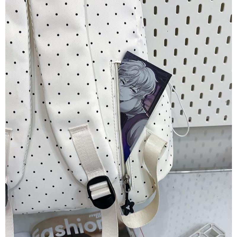 Women's piano-shaped backpack—a cute, polka-dot nylon bag that can be worn as a shoulder bag or backpack. It features an elegant, sweet style with a playful touch, making it perfect for school, commuting, shopping, travel, or as a holiday gift Women's piano-shaped backpack—a cute, polka-dot nylon bag that can be worn as a shoulder bag or backpack. It features an elegant, sweet style with a playful touch, making it perfect for school, commuting, shopping, travel, or as a holiday gift