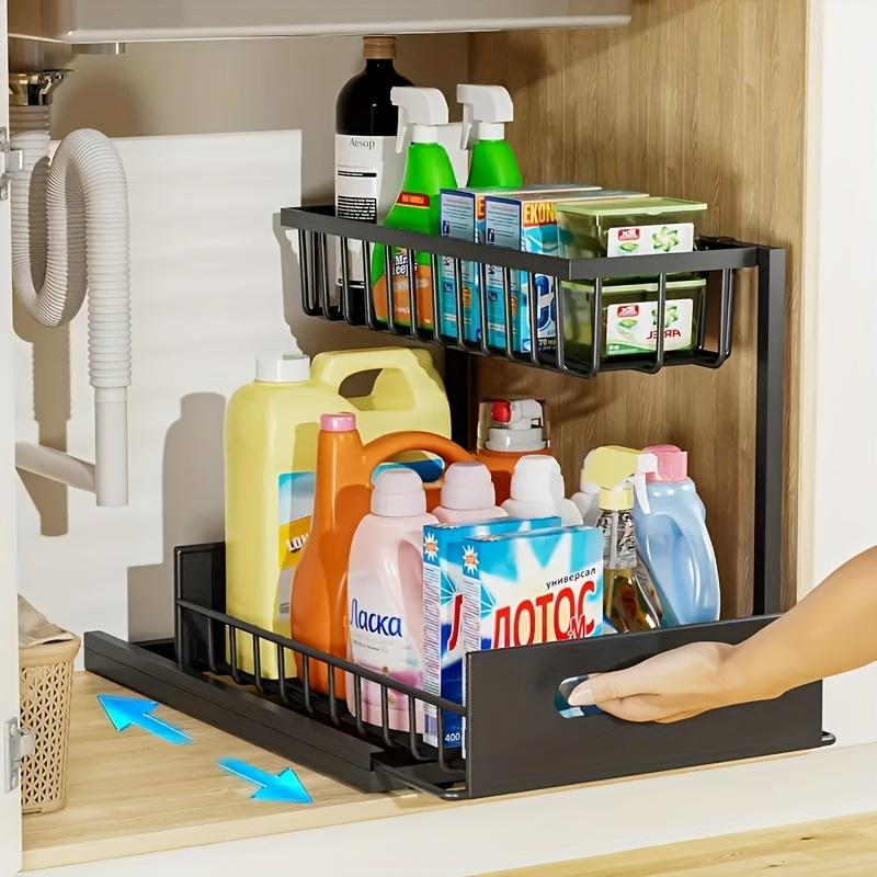 Multi-Purpose Kitchen Storage Organizer, Under Sink Slide Out Rack, Cabinet Shelf for Bathroom & Kitchen Sink Area