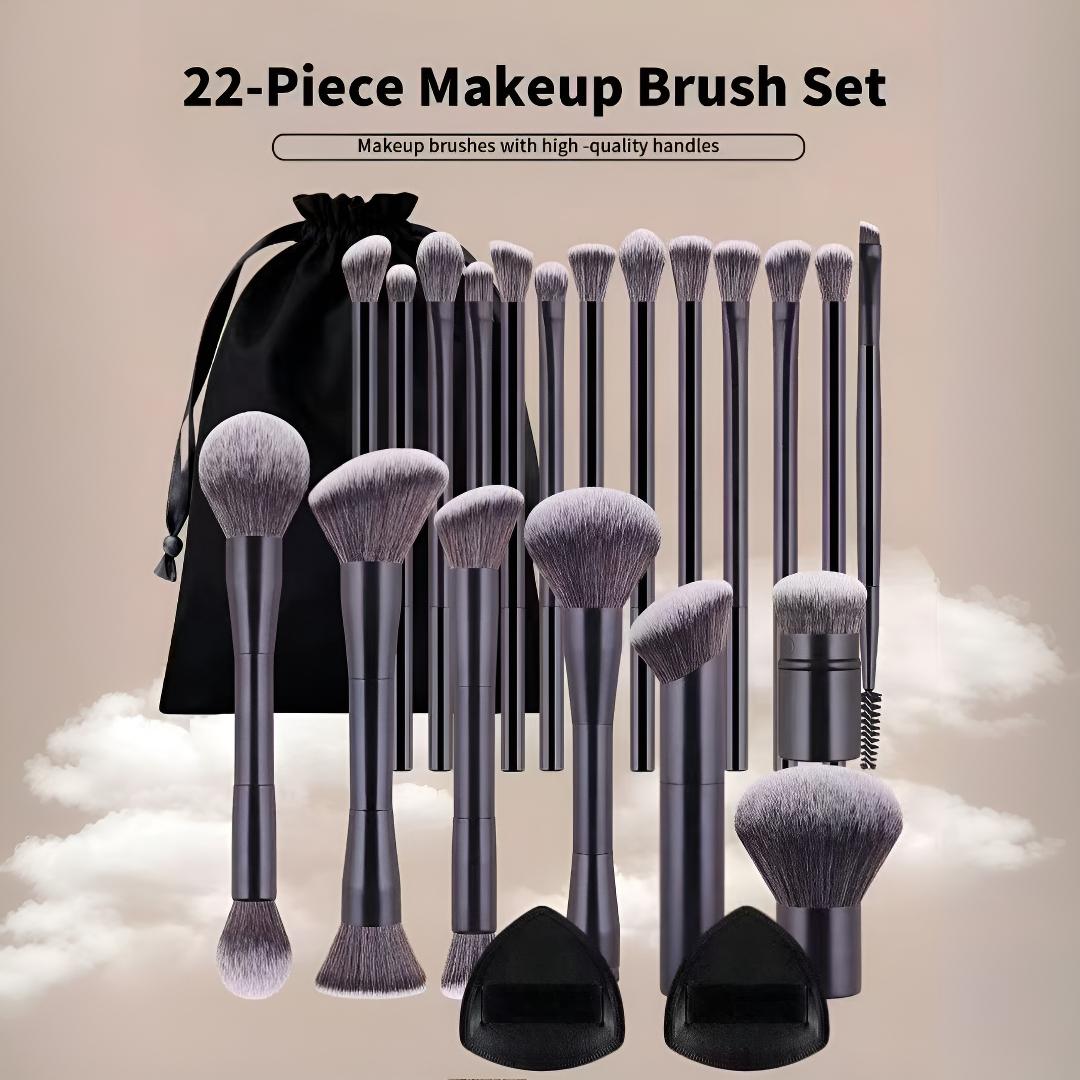 20-Piece Aluminum Makeup Brush Set with Foundation Brush, Powder Brush, Blush Brush, Eyeshadow Brush, Concealer Brush, Highlighter Brush, Makeup Brushes Set, Cosmetic Brushes