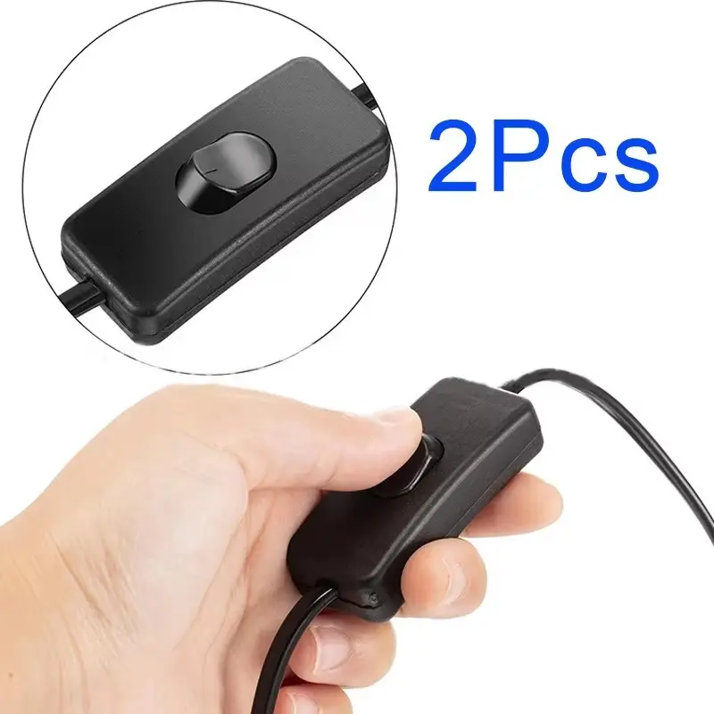 2-Pack Table Lamp Power Cord Toggle Switch, Control LED Light Wiring Electric Switch, Easy-To-Use Rocker Switch for Desk Lamps, Light Switches