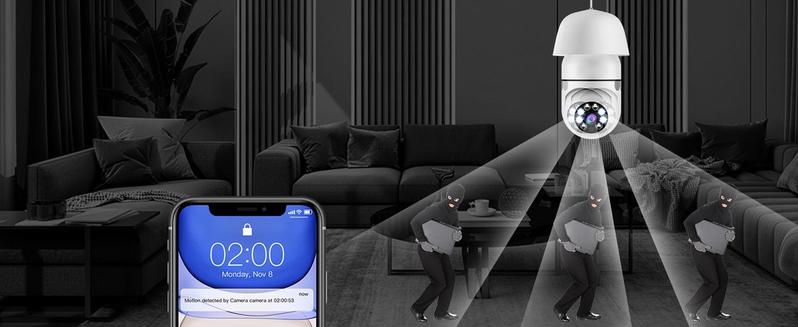 Smart Camera, Wired 1080p Pan Tilt Zoom (PTZ), 360 Degree Motion Tracking, Dog/Cat/Pets/Baby/Security System, Color Night Vision, Indoor/Outdoor IP65-Rated, WiFi, 2-Way Audio, Alexa & Google Assistant, LED Blink, App