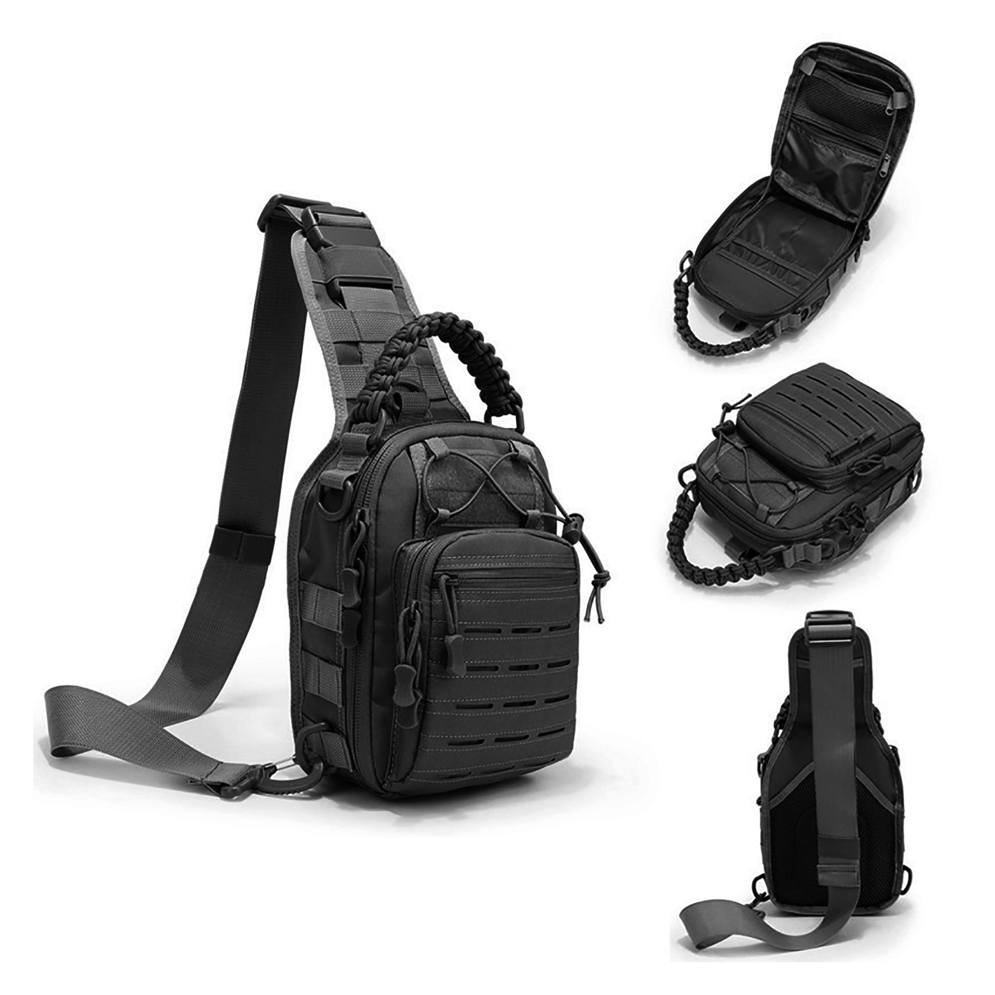 Tactical Compact Edc Shoulder Bag, Concealed Carry Handgun Pouch, Multi-Functional Durable Chest Pack for Outdoor Sports and Daily Use