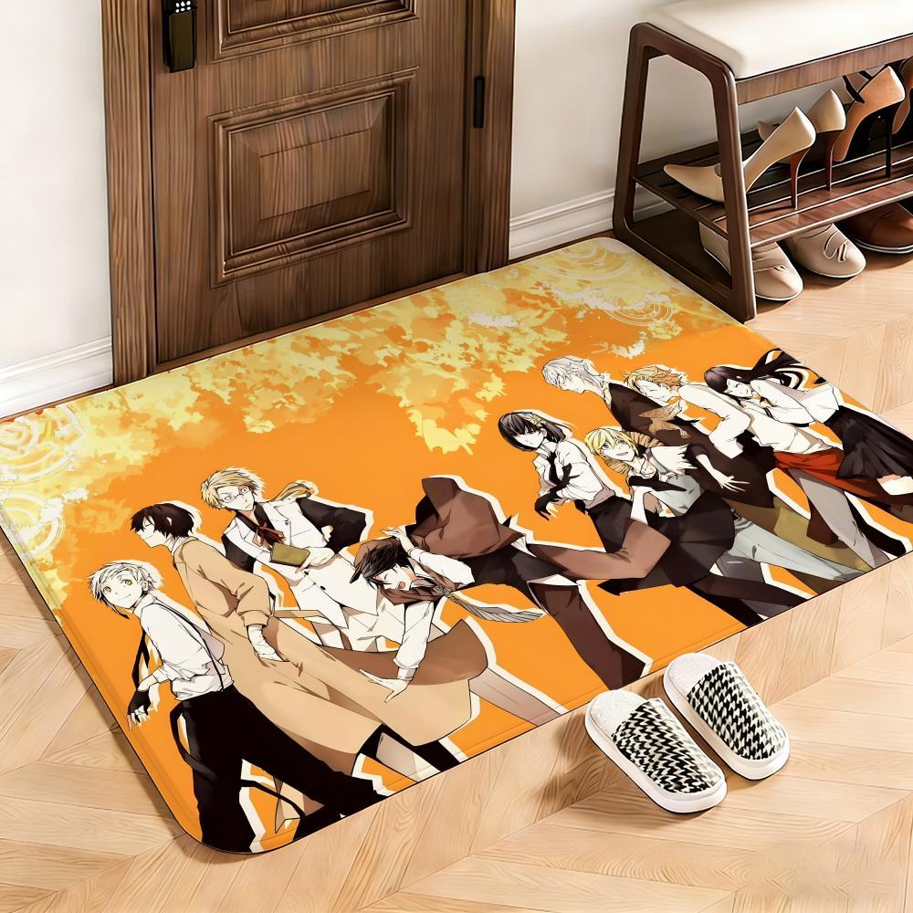 Mystery Bungo Stray Dogs Floor Mat This soft flannel mat provides a cozy Soft flannel mat with quick water absorption, non-slip and durable. Easy to clean, ideal for bathroom and entryway use.