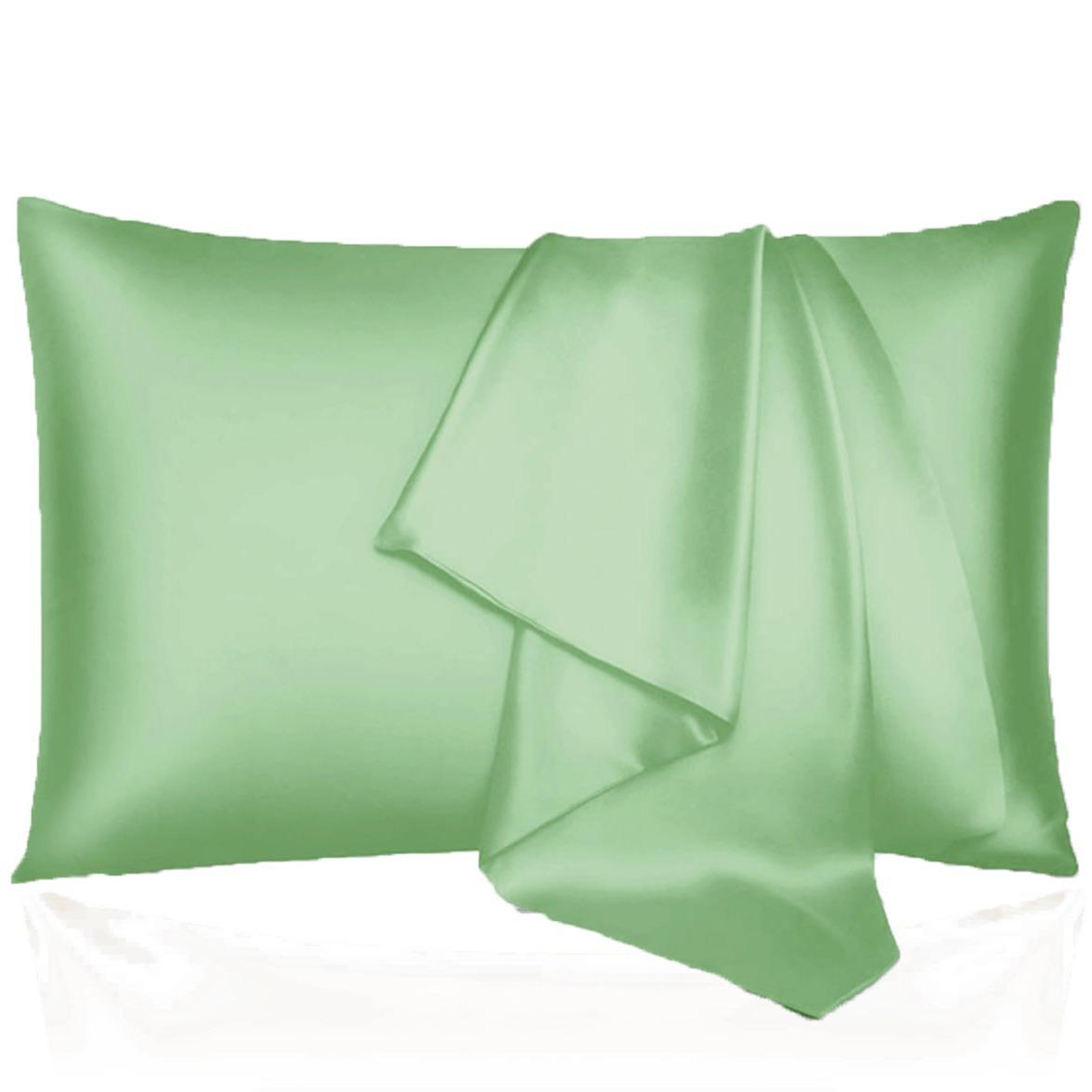 2Pcs Silk Pillowcase Gift Set, Solid Satin Smooth Texture, Skin and Hair Care Skin-friendly Cozy, Ideal for Holiday Gifting Daily Use