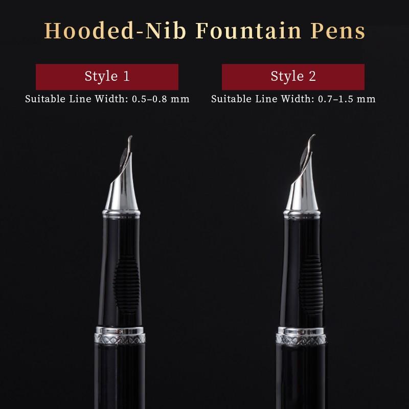 Liupintang Fude Nib Calligraphy Fountain Pen – Smooth Writing Pen for Beautiful Handwriting & Signature, Gift Set with 12 Ink Cartridges