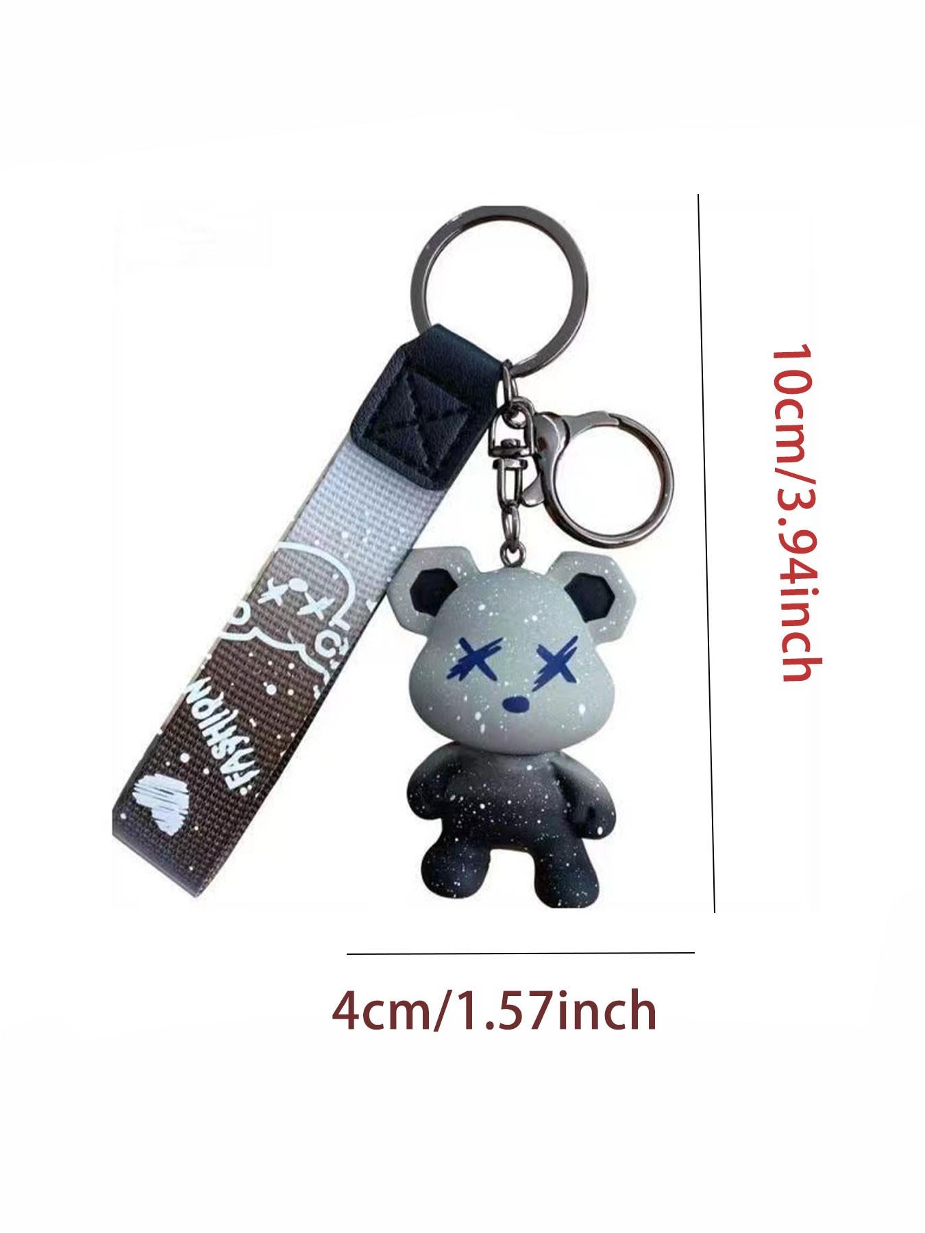 Gradient Starry Sky Bear Keychain, Cool Street Style, Dull-Resistant, Wear-Resistant, Can Hang Backpack/key, Show Personal Attitude