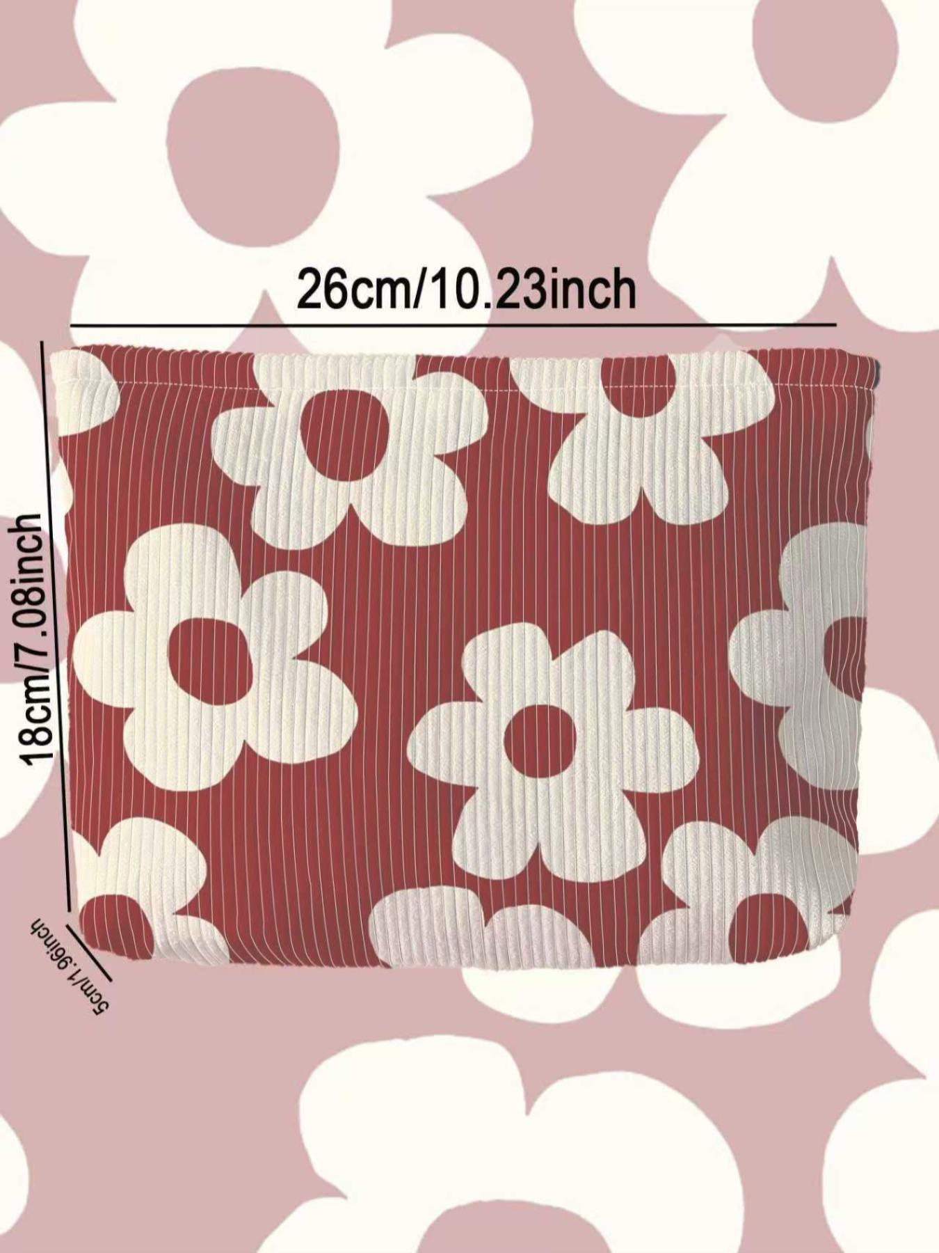 Floral Pattern Makeup Bag, Casual Versatile Storage Bag, Travel Makeup Bag, Handheld Cosmetic Pouch, Suitable for Women and All Kinds Of Occasions