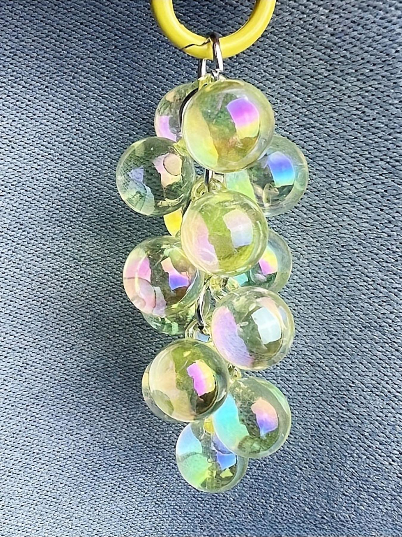 A New 16MM High-Transparency Uv-Coated Colorful Grape Bead Short Mobile Phone Chain, Suitable for Bags And Keychains, Available in Various Colors