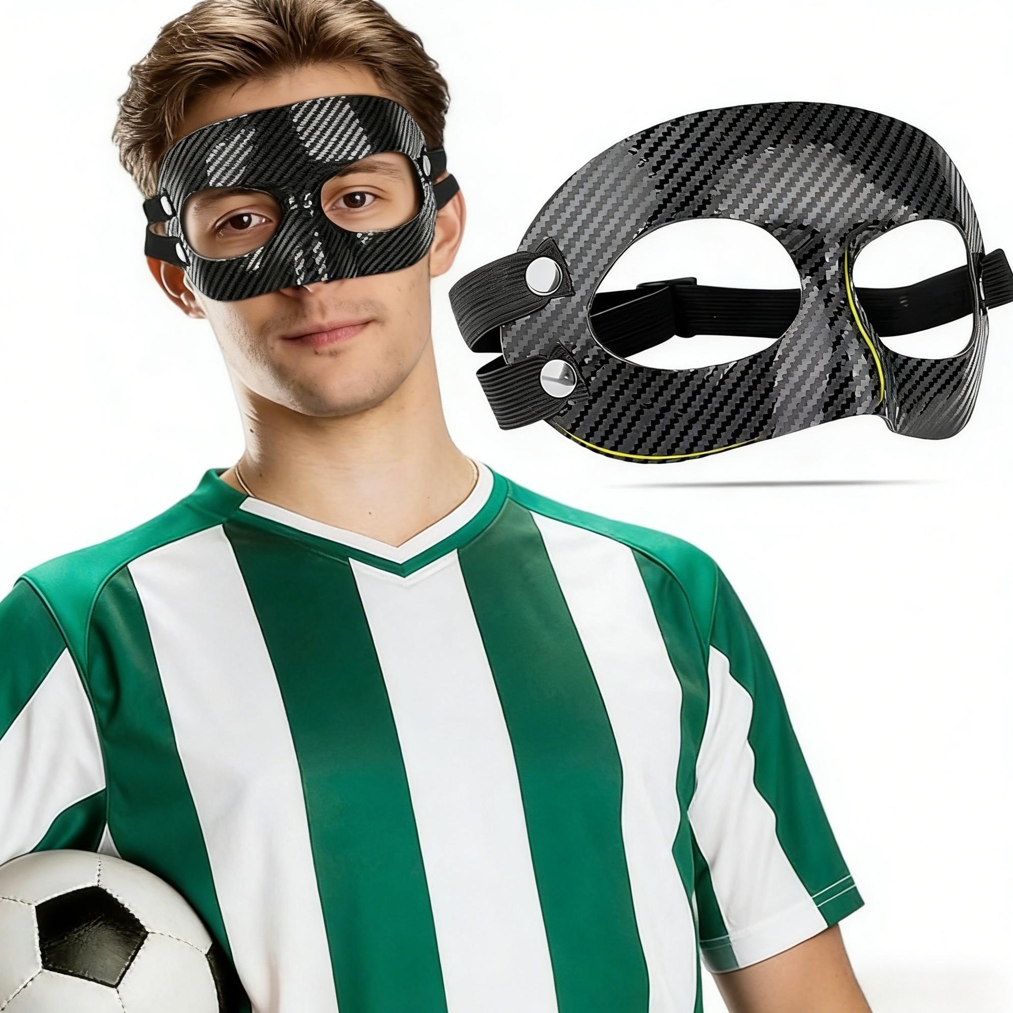 Anti-collision sports face protection, Outdoor sports mask, breathable face protection mask, adjustable straps, breathable PVC material, suitable for basketball, football training, can protect nasal bone fractures, unisex, Protective Gear