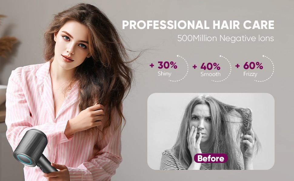 High Speed Hair Blow Dryer, Hair Dryer with Magnetic Attachments, Negative Ion, Fast Drying, Low Noise, 3 Modes-Control, Diffuser Curly Fathersdaygifts