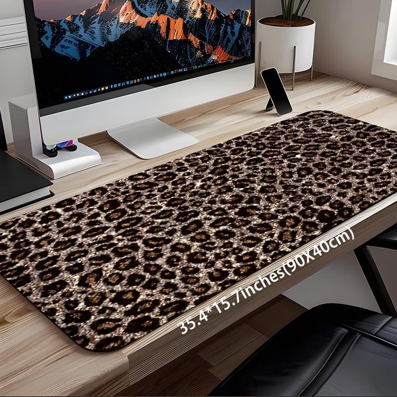 Shiny Leopard Print Large Gameing Mouse Pad,Aesthetic Desktop Decoration Protection Pad,Rubber Pad Non-slip Lock Edge Work Pad,Ergonomic Pad,multi-size mouse pad suitable for laptop,desktop computer games, work,family, good gift for boys,girls,kids