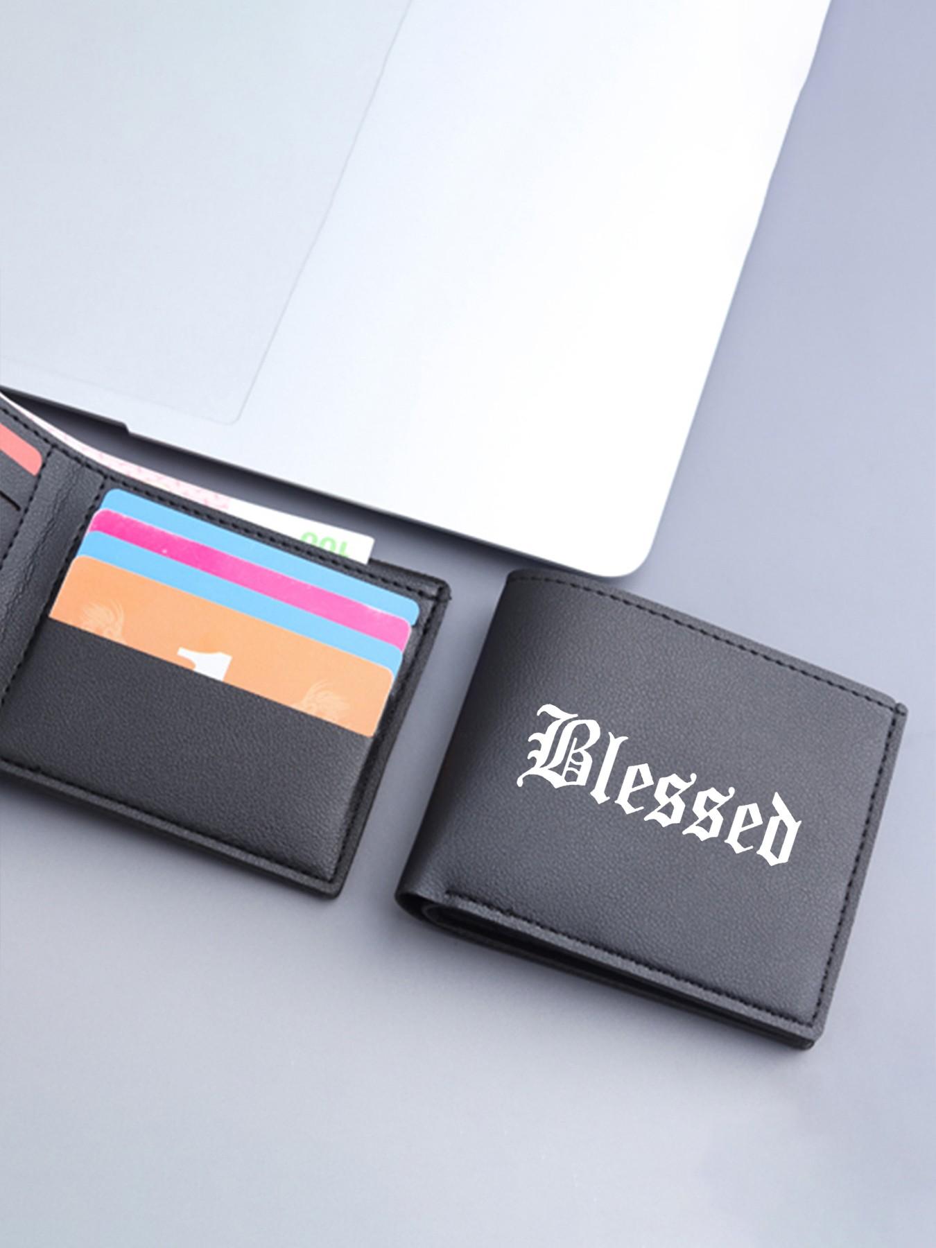 Blessed Faith Theme Men's Foldable Wallet, Multi-Card Slot Card Holder, Model 0108224, Stylish and Functional Accessory for Everyday Use