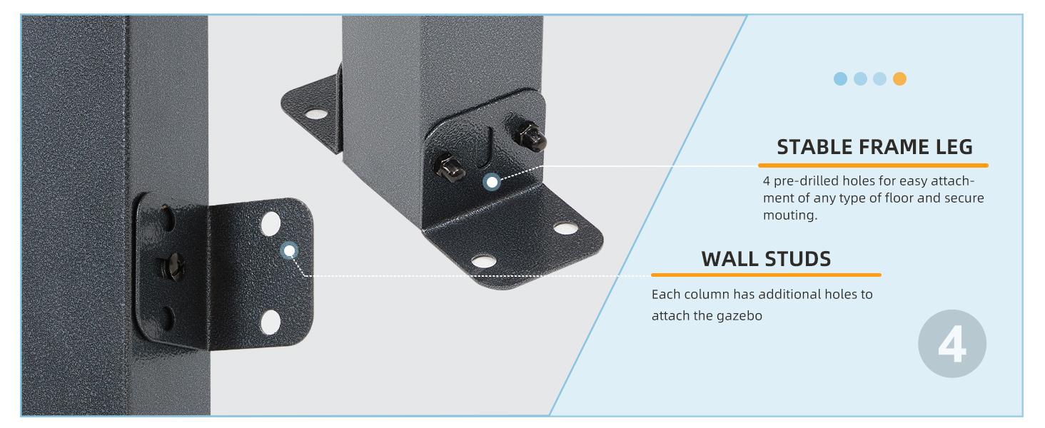 YODOLLA Gazebo for Patio Hard Top Lean to Pergola with Roof Large Wall-Mounted Heavy Duty Awnings for Outdoor Shade Canopy Adjustable Shade