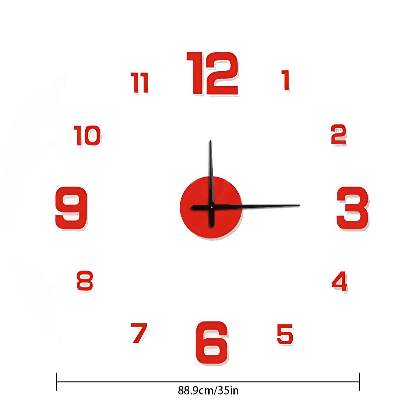 Wall Mounted Clock without Battery, 1 Count DIY Frameless Wall Clock, Modern Design Wall Clock for Living Room Bedroom Home Decor