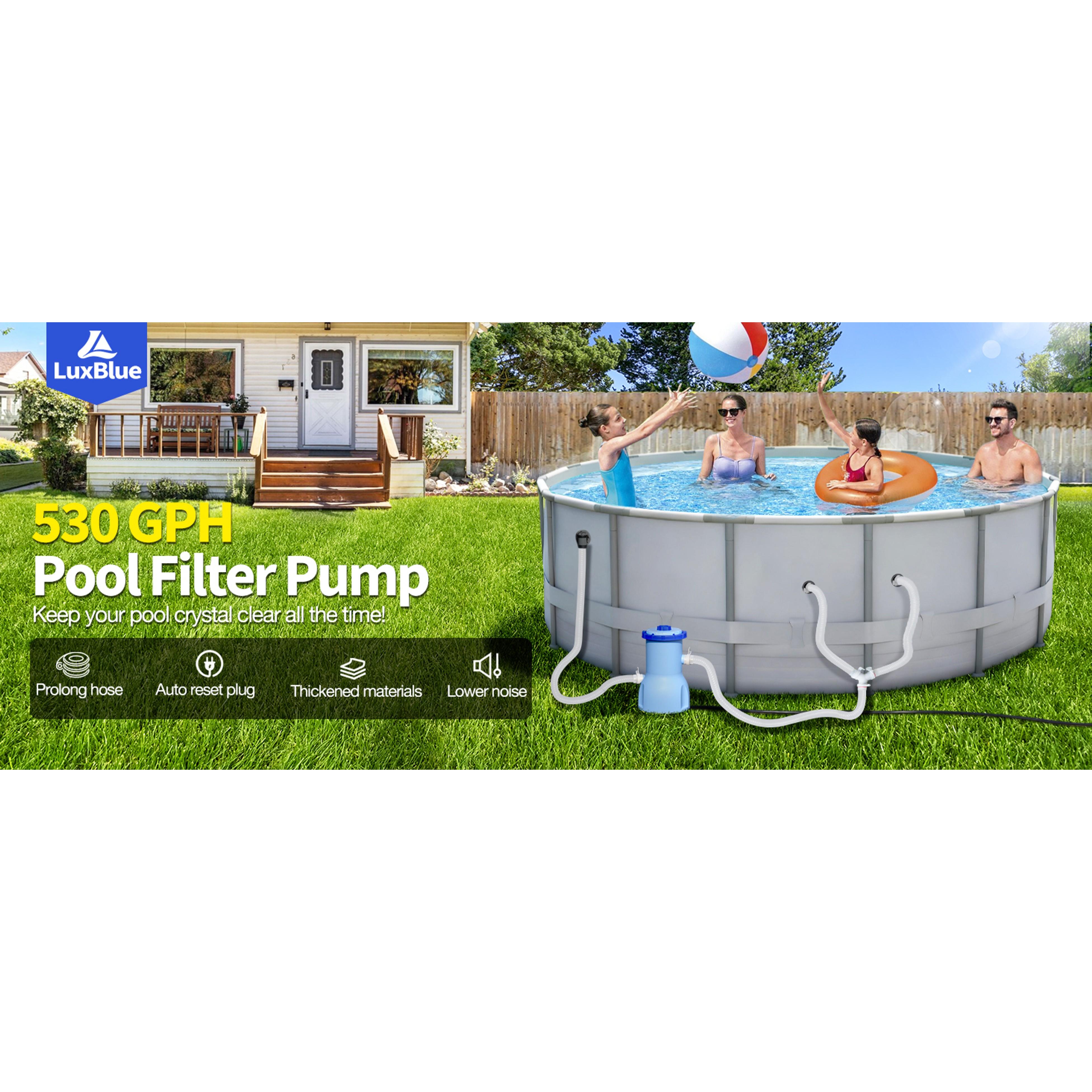 2026 Improved 530 GPH Small Pool Filter Pump | ETL Certified Cartridge Filter Pump for Above Ground Pools | Water Circulation System- Quickly Remove Debris, Enhance Crystal-clear Pool Water