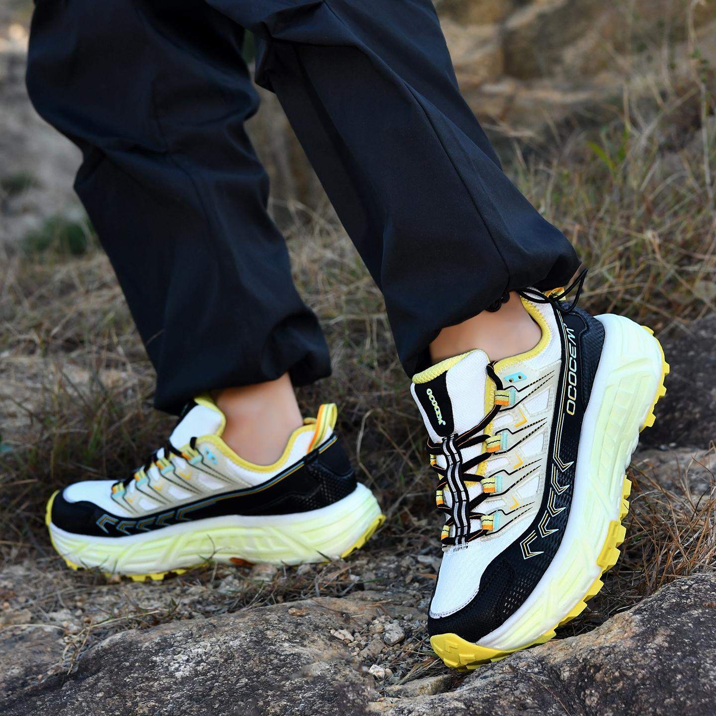 Ococem All-Terrain Outdoor Running Shoes, Ultra-Critical Foam Cushioning, Anti-Slip Waterproof Wide Fit Hiking Boots