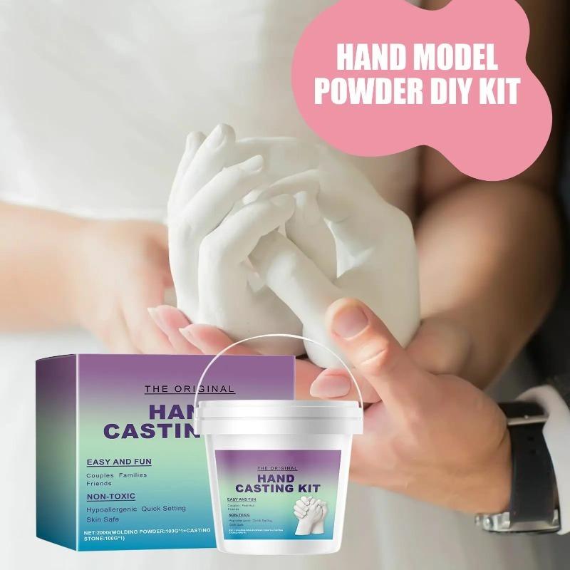 Handmade Plaster Hand Mold Molding Casting Kit for Couples, Romantic DIY Keepsake Sculpture Mould, Craft Set, Handmade Crafts, with Gloves, Memorial Gift