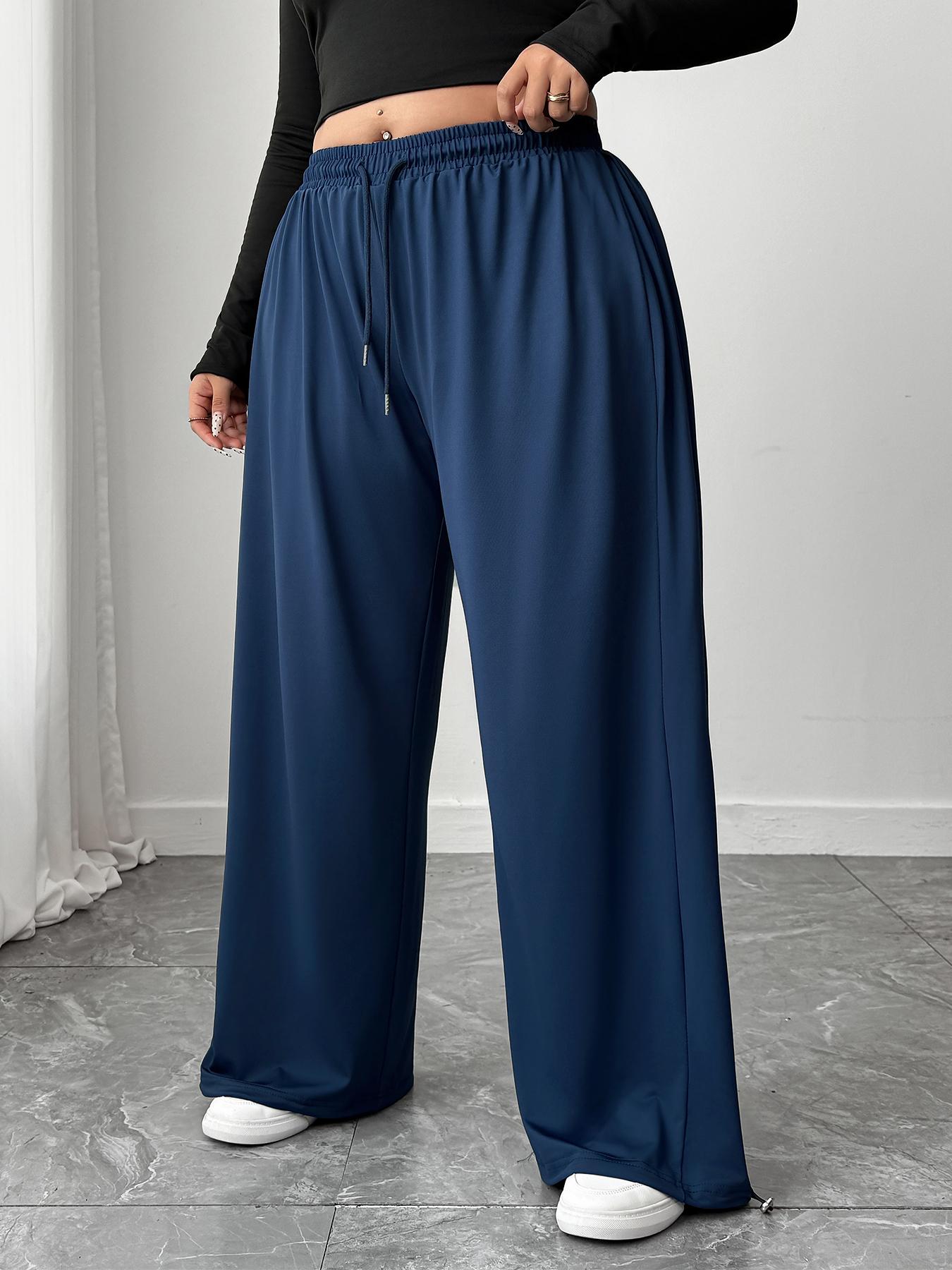 Women's High-Waisted Casual Pants, Stretchy Loose-Fit Ankle-Length Trousers for All Seasons, Gym & Outdoor Activities