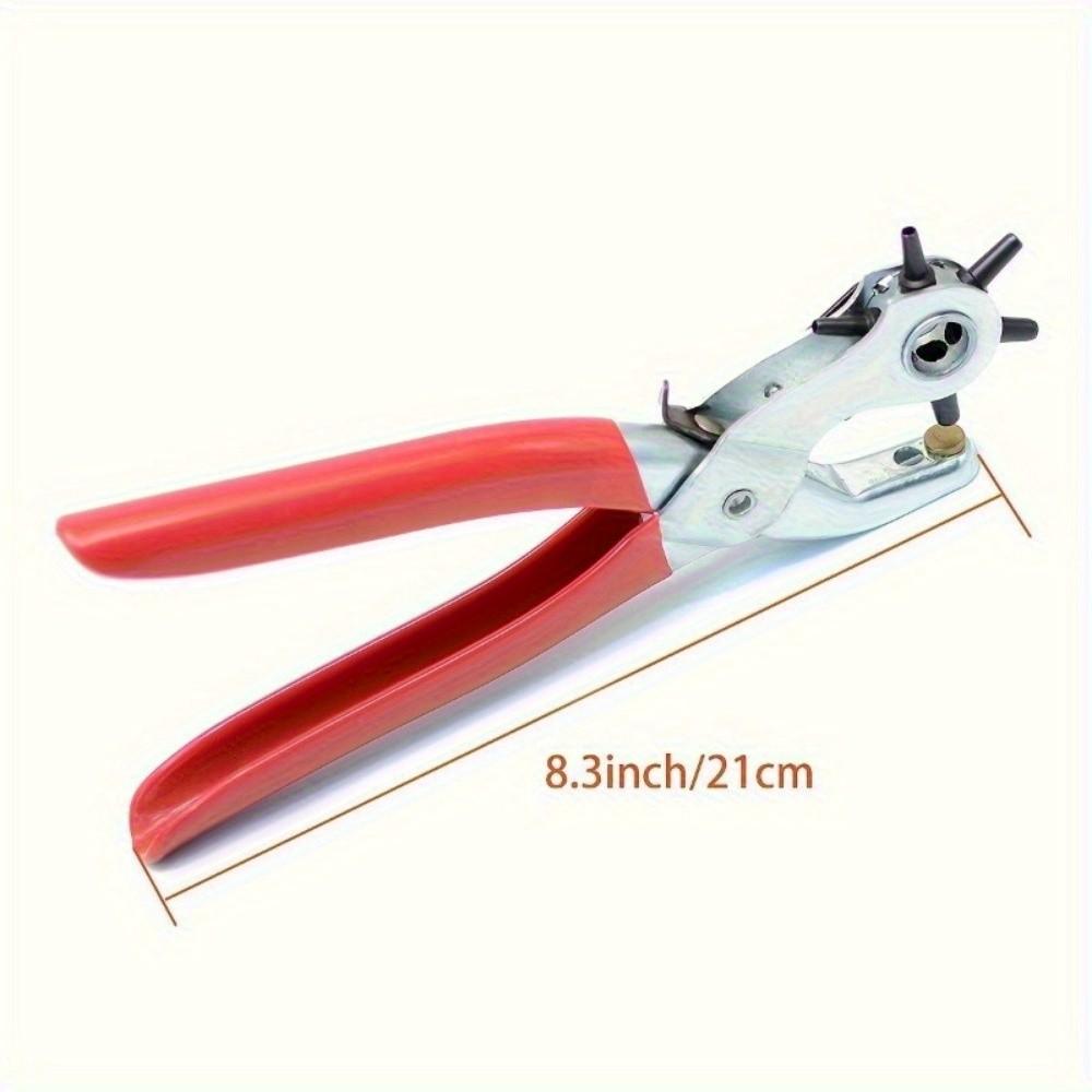 Heavy-Duty Rotary Leather Punching Pliers, Ergonomic Handle, Multi-Size Kit, Precise Holes, Ideal for Belts, Crafts, Sewing Projects, Diy Tool, Smooth Hole Puncher, Hand Tools