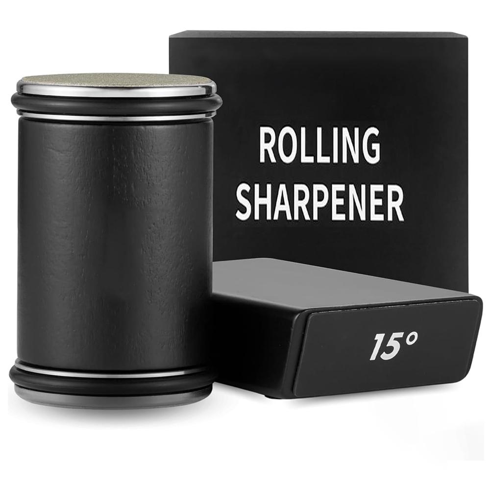 Professional Knife Sharpener Kit – Ceramic & Diamond Steel Knife Sharpener, Rolling Knife Sharpening Tool – 15° & 20° Magnetic Knife Sharpener, Kitchen Knife Sharpener, Knife Making Kit,