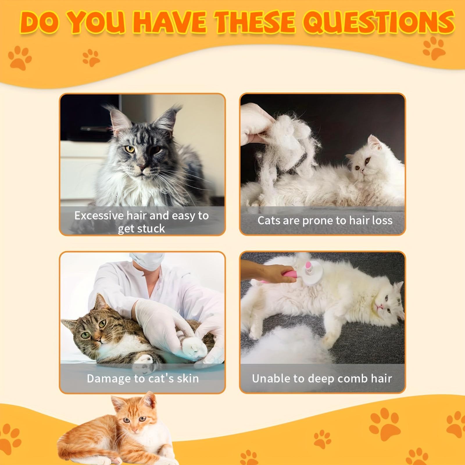 3-In-1 Eliminates Loose Fur, Rechargeable Steam Pet Brush for Cats & Dogs - Self-Cleaning, Massaging Grooming Tool, Fur Removal Tool, Battery-Powered/Usb, Ideal for Shedding Relief, Pet Grooming Tool | Steam Brush | Selfcleaning Feature, Dog Grooming Brus