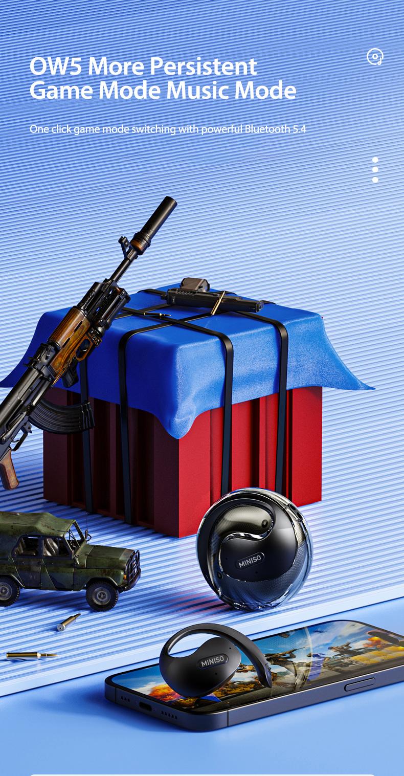 MINISO X15Pro Wireless Headphones Bluetooth 5.4 Sport Earphone HIFI Sound Quality Noise Reduction Earbuds