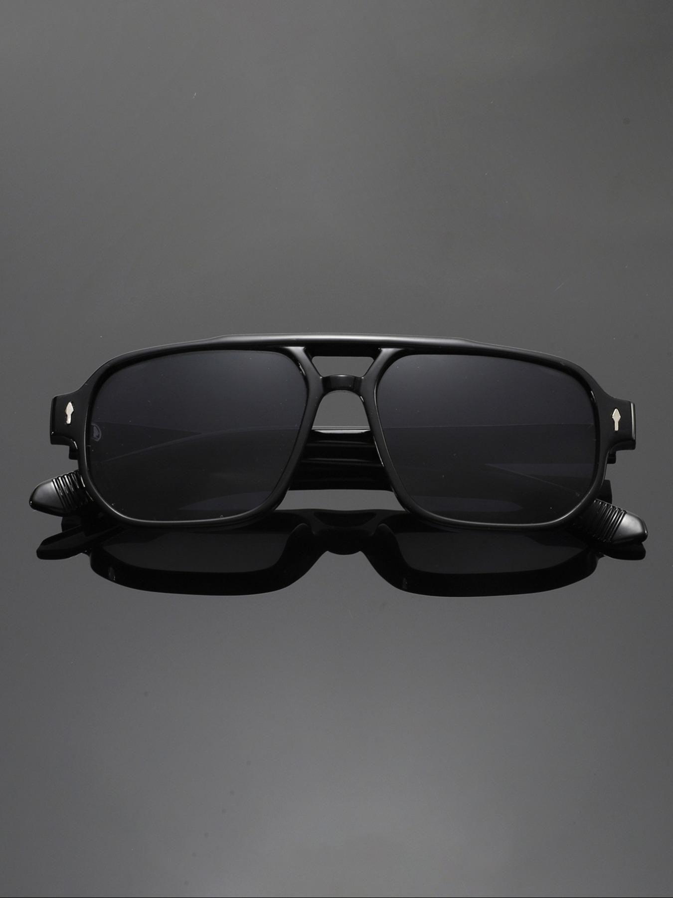 Men's Vintage Aviator Frame Sunglasses, Trendy Casual Sunglasses for Everyday Use, Fashion Accessories for Outdoor Activities, Lightweight Durable Sunglasses