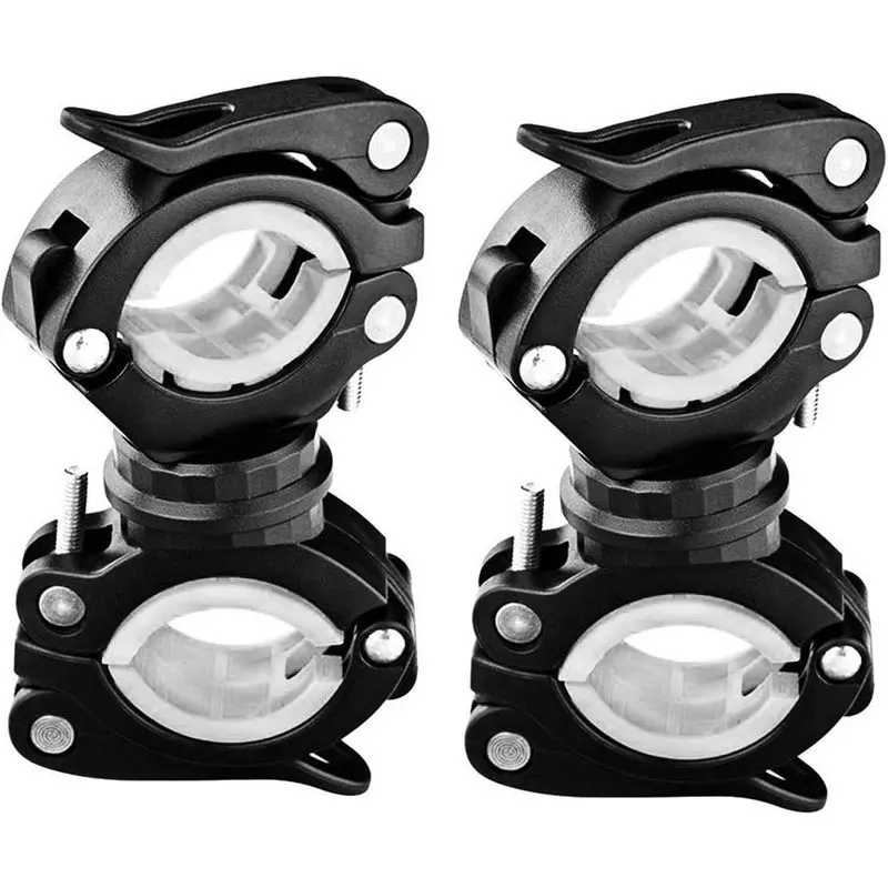 Outdoor sports [2 Pack] Vonpri Flashlight Holder, Mount Bicycle Mounting Bracket Flashlight Holder Torch Clip 360º Rotation