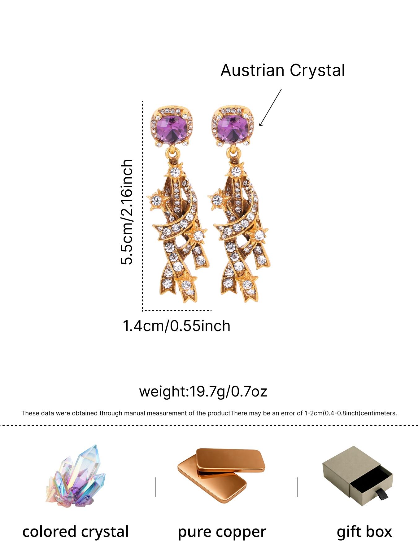 A pair of stylish and elegant star tassel studded diamond earrings, suitable for daily commuting, vacation and dating, and also a surprising and exquisite small gift.