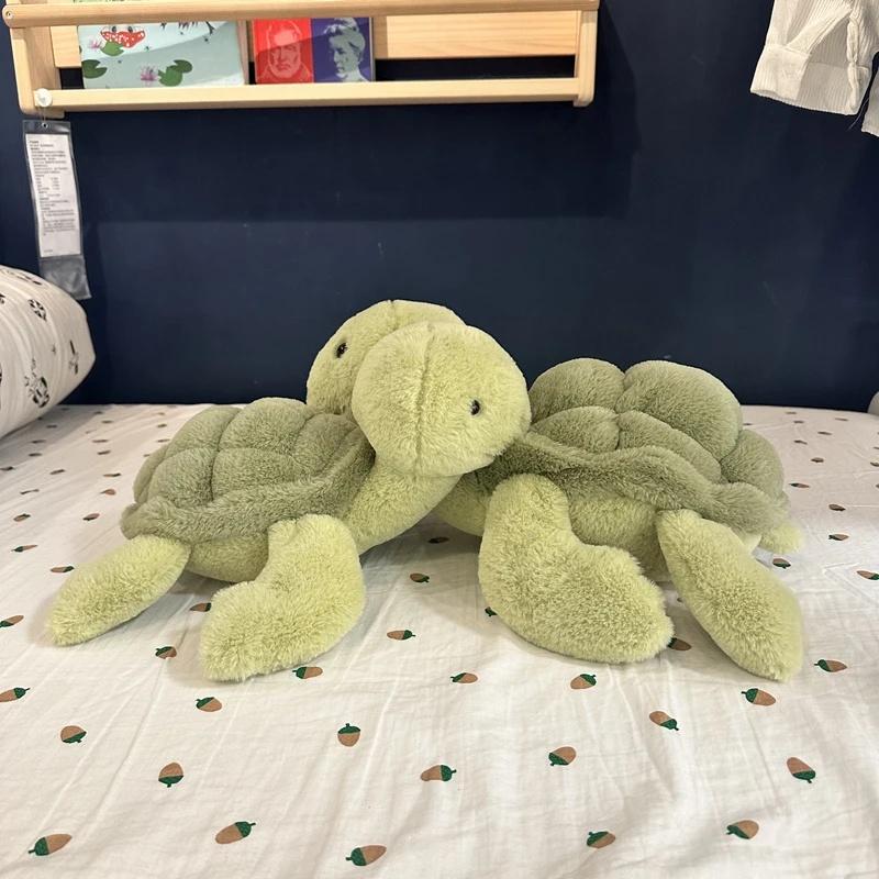 Realistic Sea Turtle Plush Toy, Soft Cute Tortoise Stuffed Animal Doll, Portable Plush Keyring for Car Bag Decoration, Kids Gift