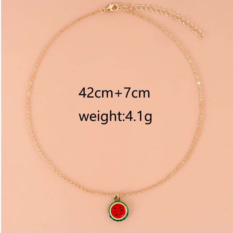 Summer Style Watermelon Pendant Necklace - Fashionably Simple, Versatile and Cute Necklace