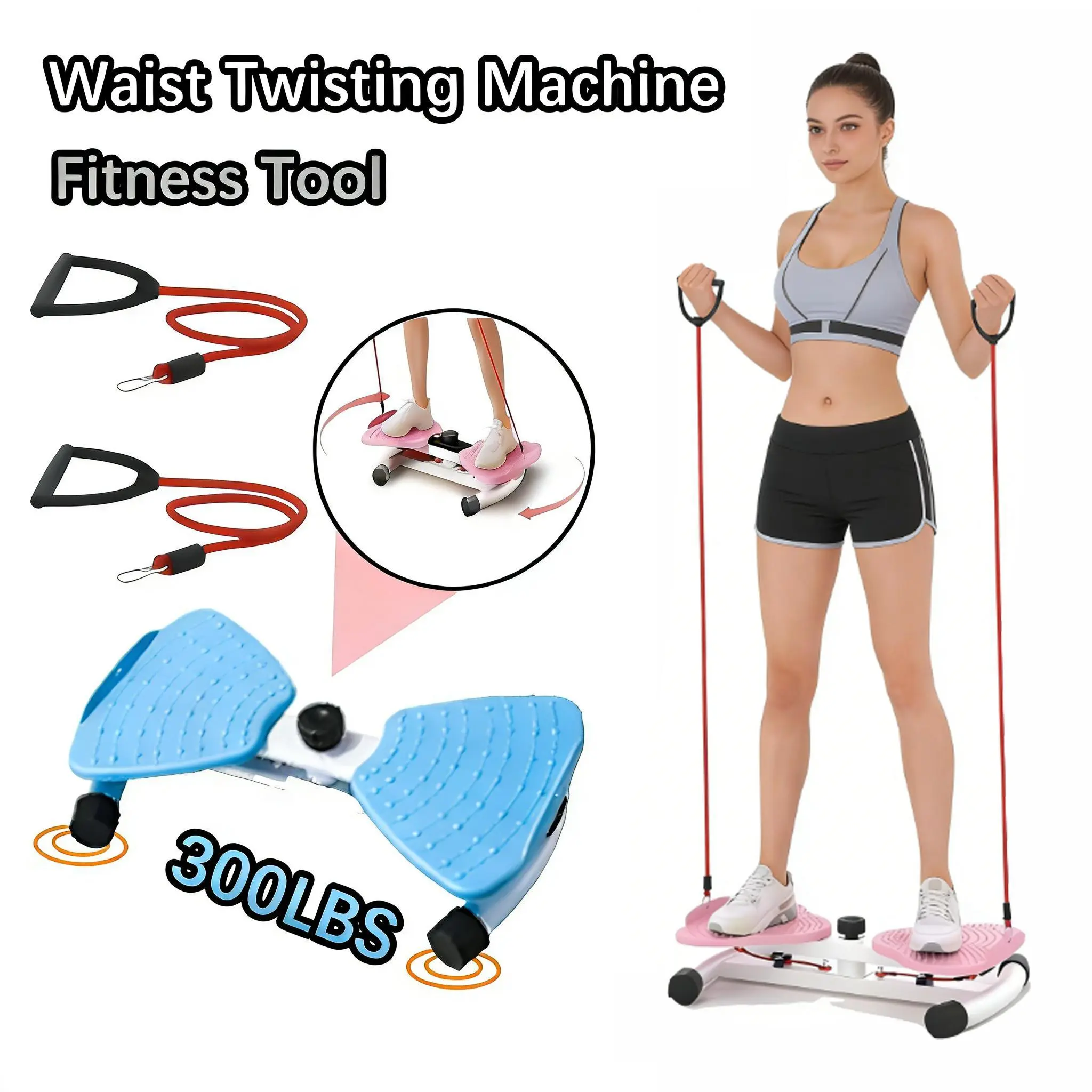 Waist Twister Board - 300lbs Max Load, Anti-Slip, Noiseless Home Gym Exercise Equipment, Adjustable Trainer for Core Training, Toned Abs, Slimmer Waist, Indoor Gym Family Fitness
