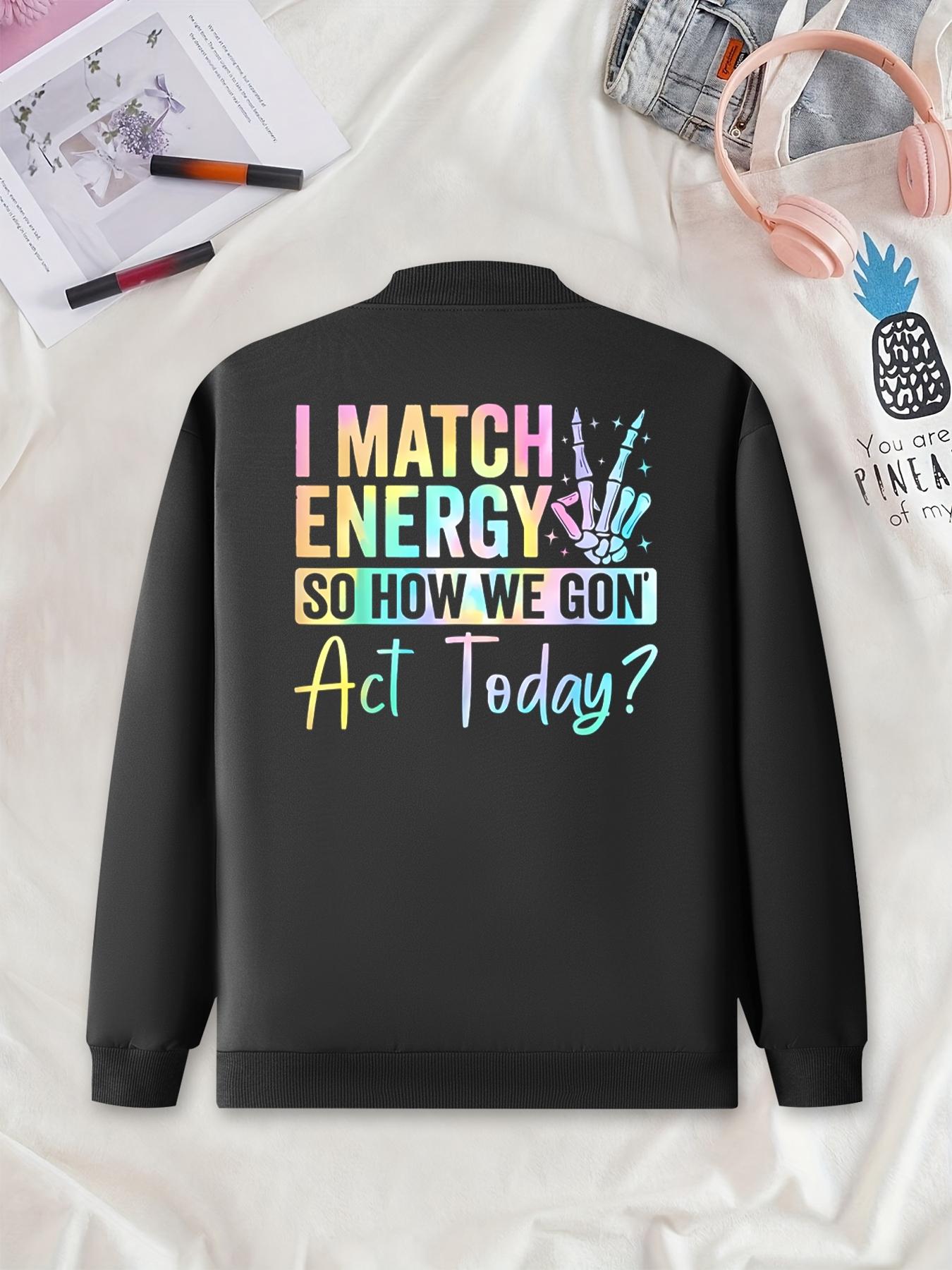 "I MATCH ENERGY" Unique Long Sleeve Fitted Graphic Printed Jacket & Coats - Trendy Casual Outerwear, Suitable for Casual Outdoor Sports, Fashionable & Durable for All Seasons, Ideal for Daily Activities, Gifting, Gatherings & Work.
